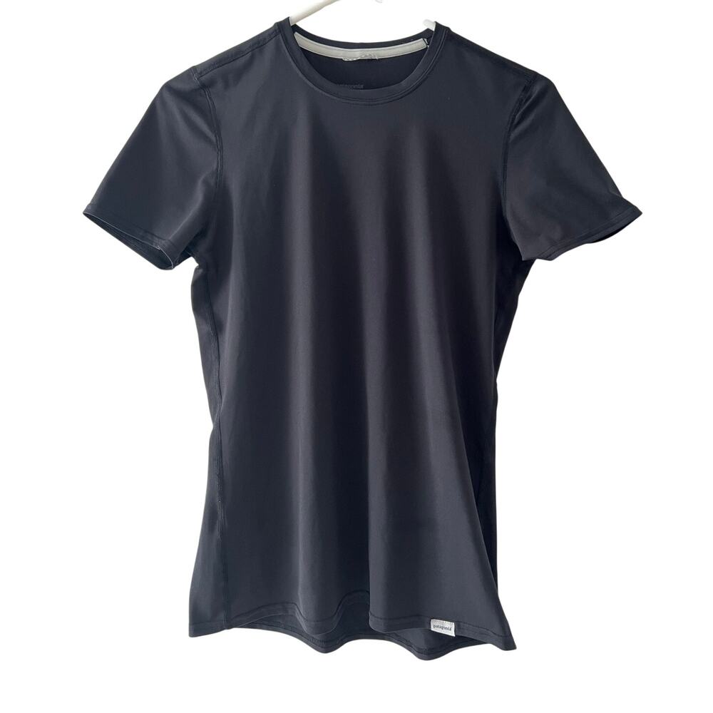 Patagonia Shirt Mens Small Black Short Sleeve Crew Neck Base Layer Outdoor LNWOT
